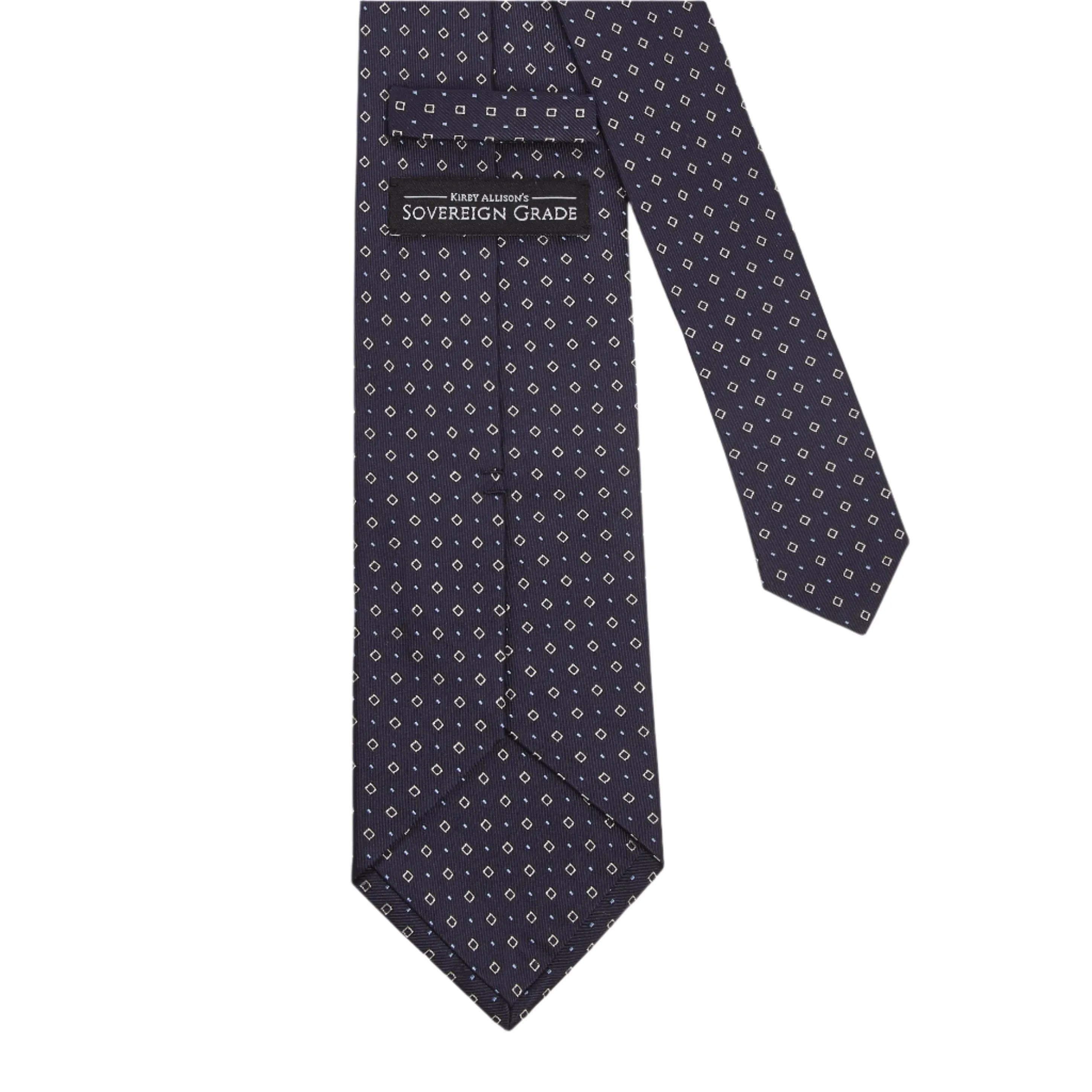 Sovereign Grade Midnight Blue Alternating Square Dot Jacquard Tie