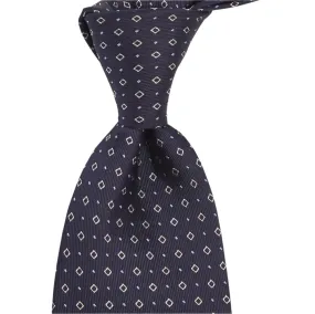 Sovereign Grade Midnight Blue Alternating Square Dot Jacquard Tie