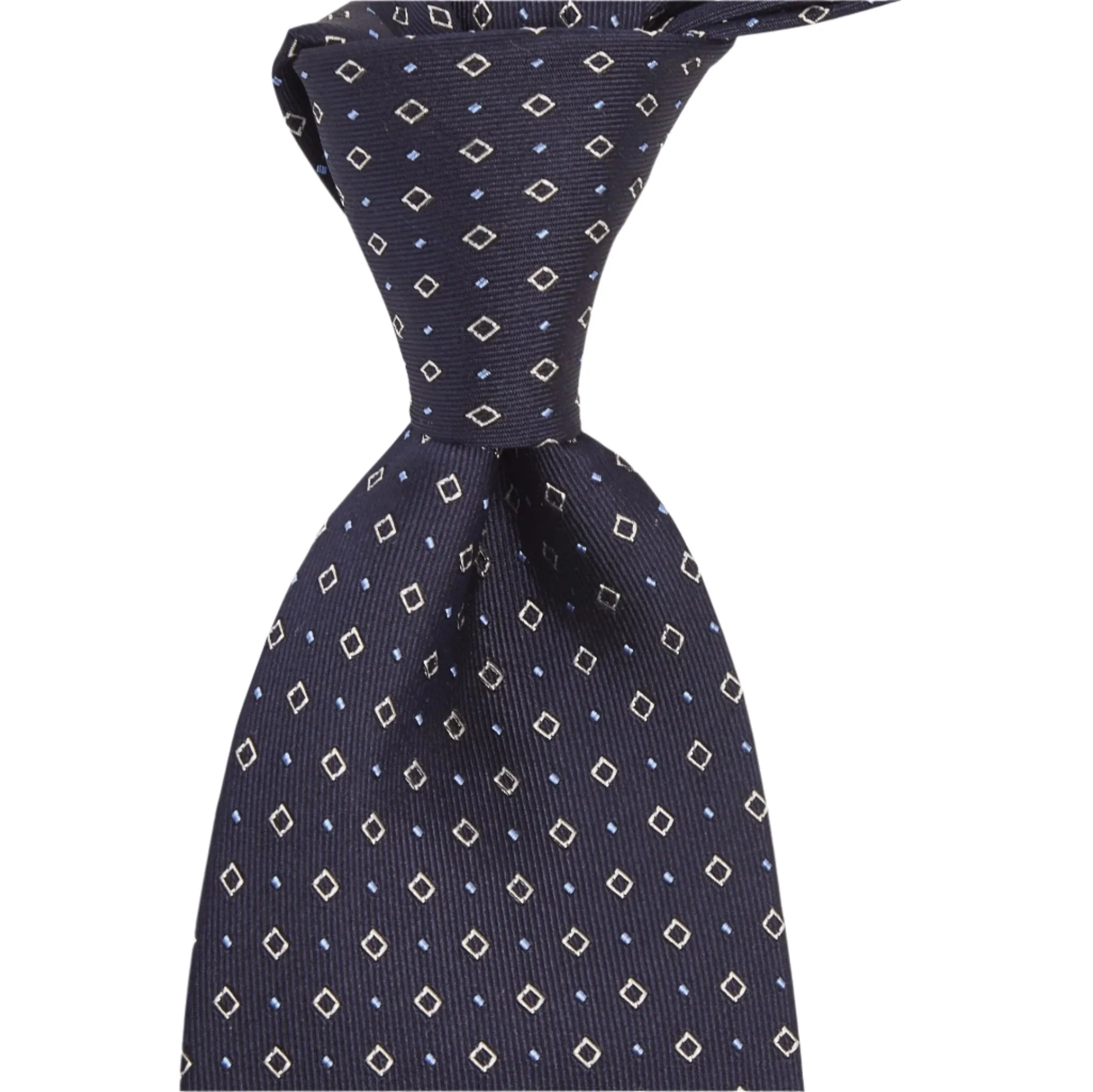 Sovereign Grade Midnight Blue Alternating Square Dot Jacquard Tie