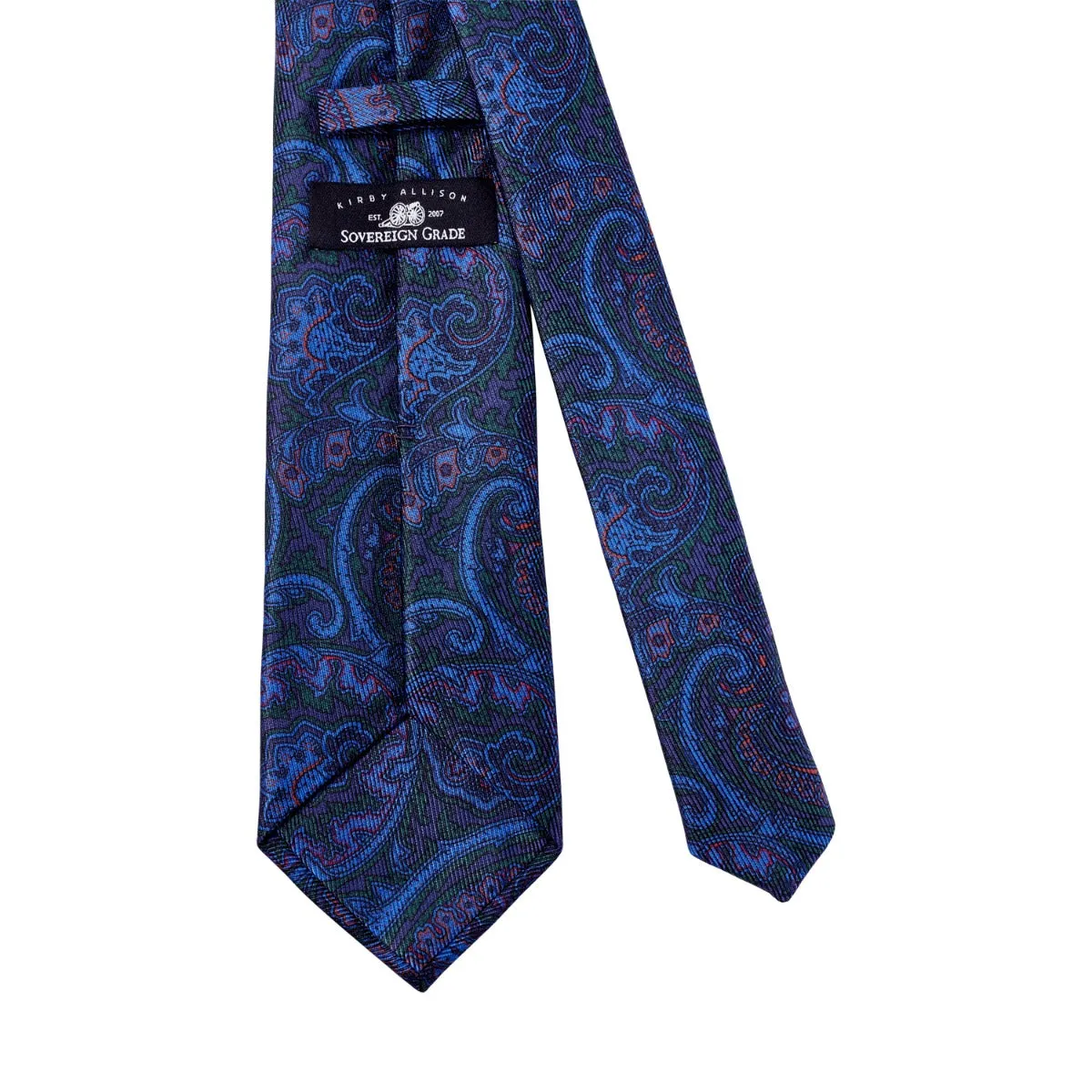 Sovereign Grade Navy and Forest Paisley Ancient Madder Silk Tie