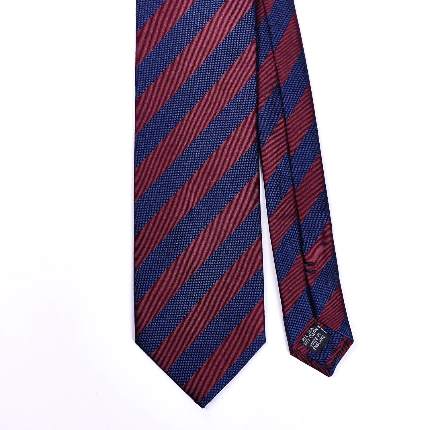 Sovereign Grade Woven Navy and Burgundy Rep Tie, 150 cm