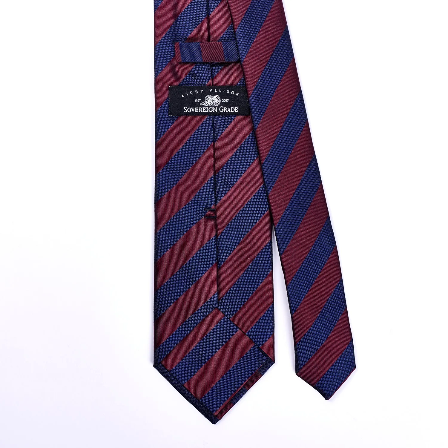 Sovereign Grade Woven Navy and Burgundy Rep Tie, 150 cm
