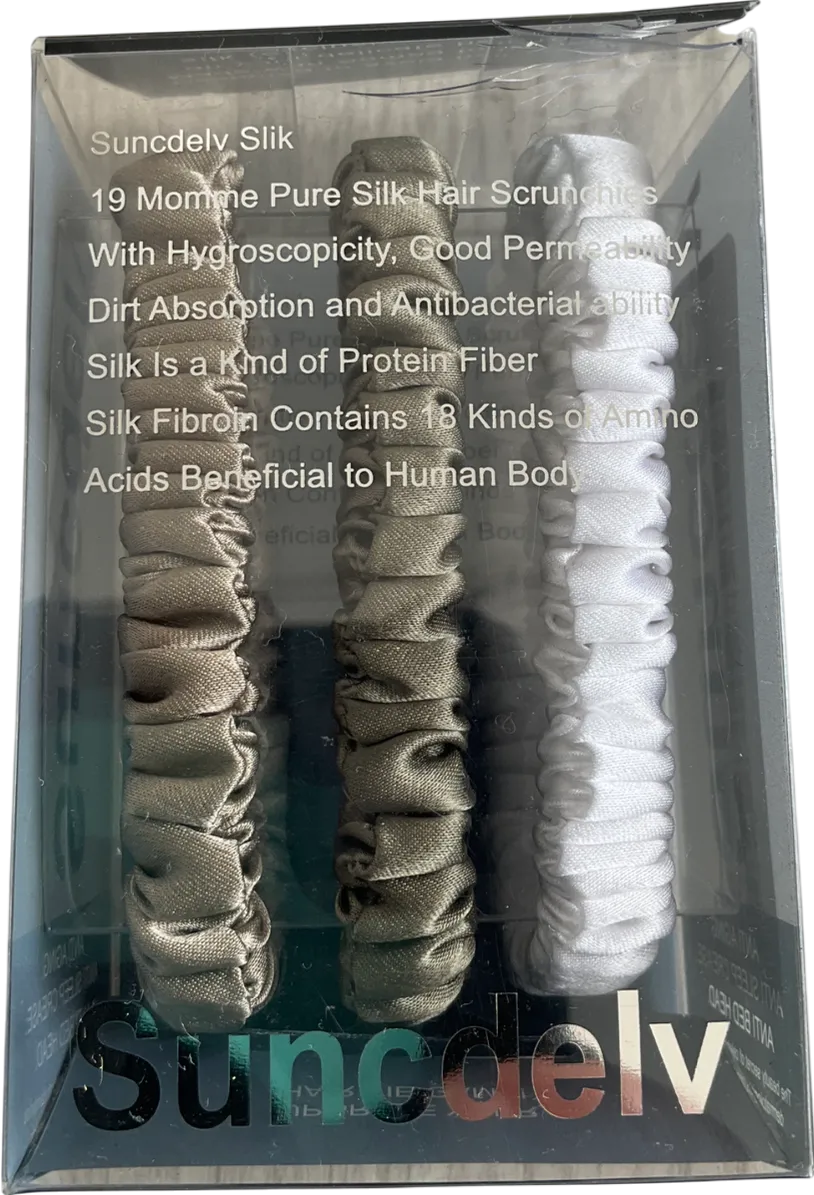 Suncdelv Multicoloured Pure Silk Hair Scrunchies One Size