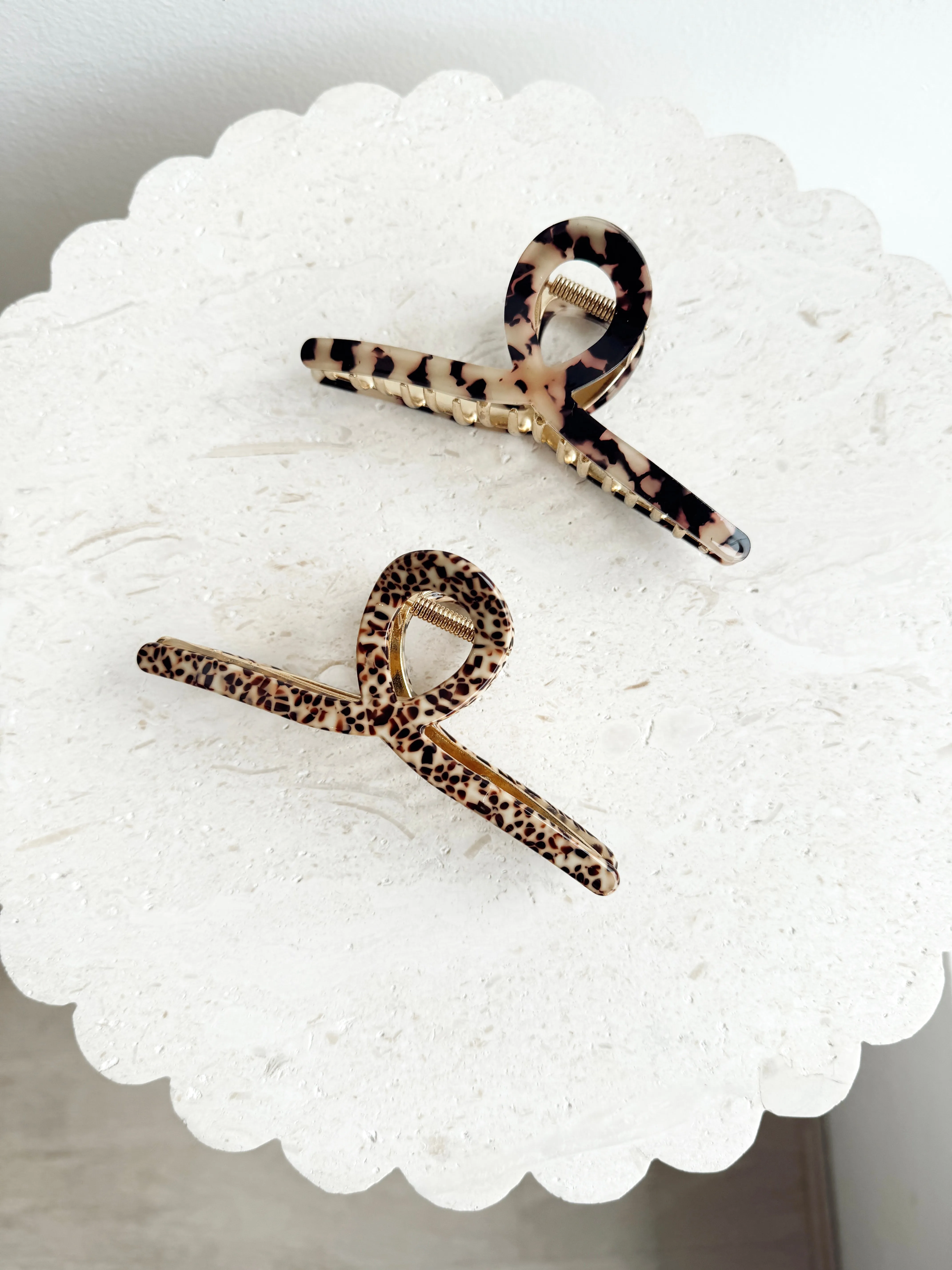 Swirl Clip - Tort/ Gold
