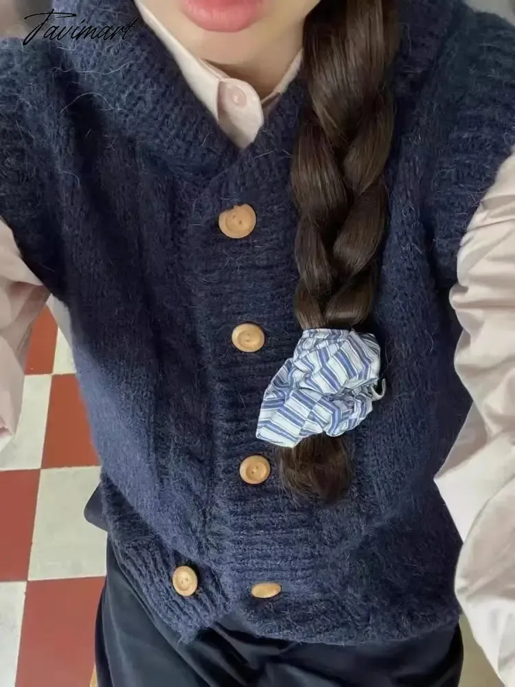 Tavimart Elegant Blue Striped Cotton Elastic Sweet Hair Scrunchies Hair Grip for Women Girl Korean Ponytail Headband Hair Accessory