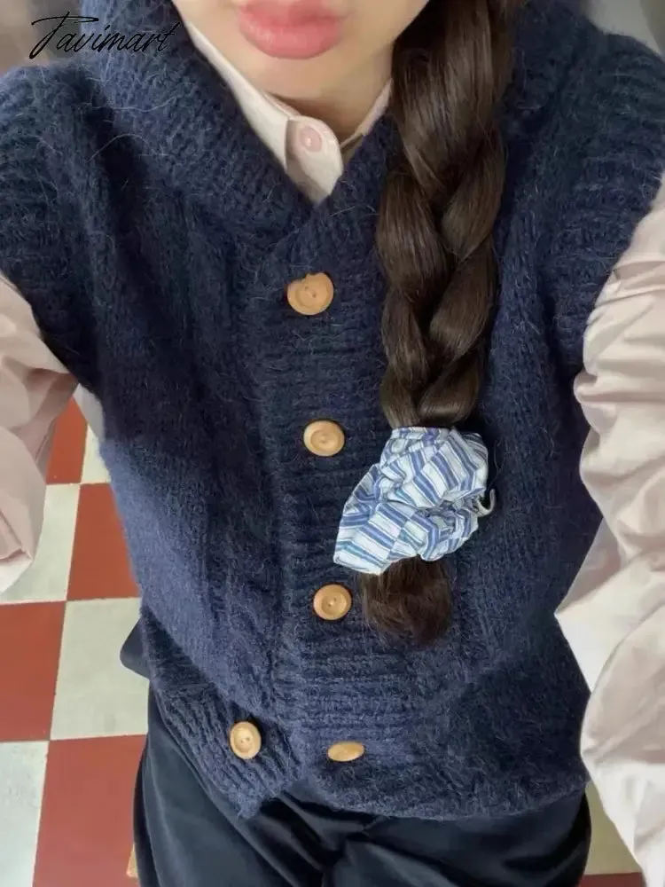 Tavimart Elegant Blue Striped Cotton Elastic Sweet Hair Scrunchies Hair Grip for Women Girl Korean Ponytail Headband Hair Accessory