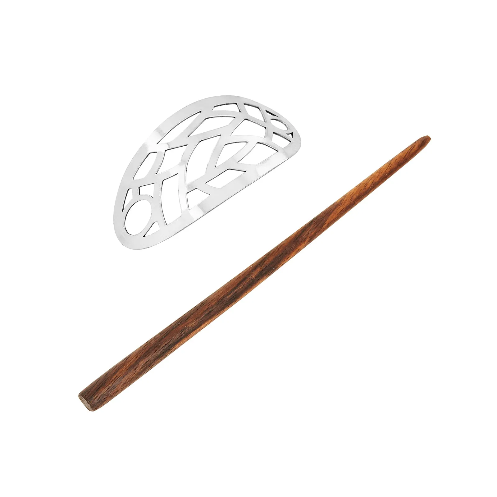 Teejh Aisha Silver lossy Bun Stick