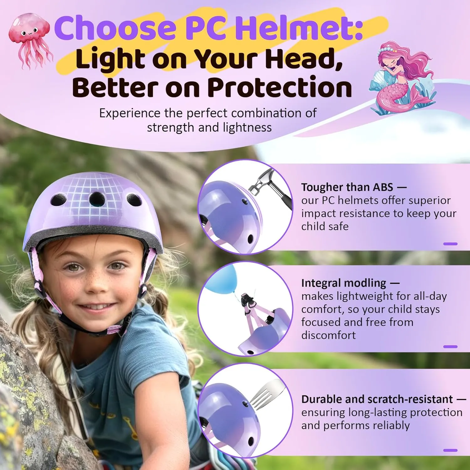 Vvinca Toddler Kids Bike Helmet for Ages 1-2-3-4-5-6-7-8 Years with DIY Stickers, Kids Helmet for Multi-Sport Skateboard Scooter Roller Skating Adjustable Birthday Gift for Child Girls Boys Safety