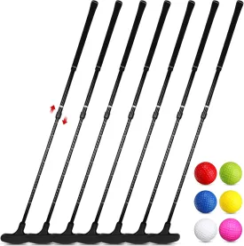 Wettarn 6 Set Golf Putters for Men and Women Two Way Mini Golf Putter with 6 Golf Balls Kids Putter Bulk for Right or Left Handed Golfers Adjustable Length Golf Clubs Set