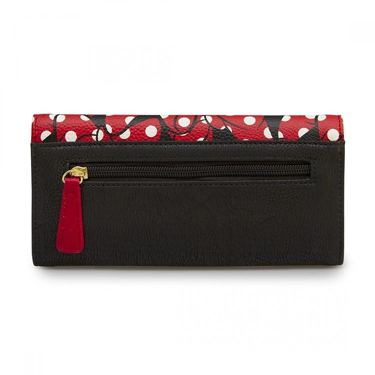 Womens Disney Minnie Mouse Bows All Over Print Faux Leather Tri-fold Wallet