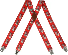 X-Back Suspender for Men with 4 Swivel Hooks, 1.4 Inch Wide Adjustable Elastic Braces for Casual&Fomal
