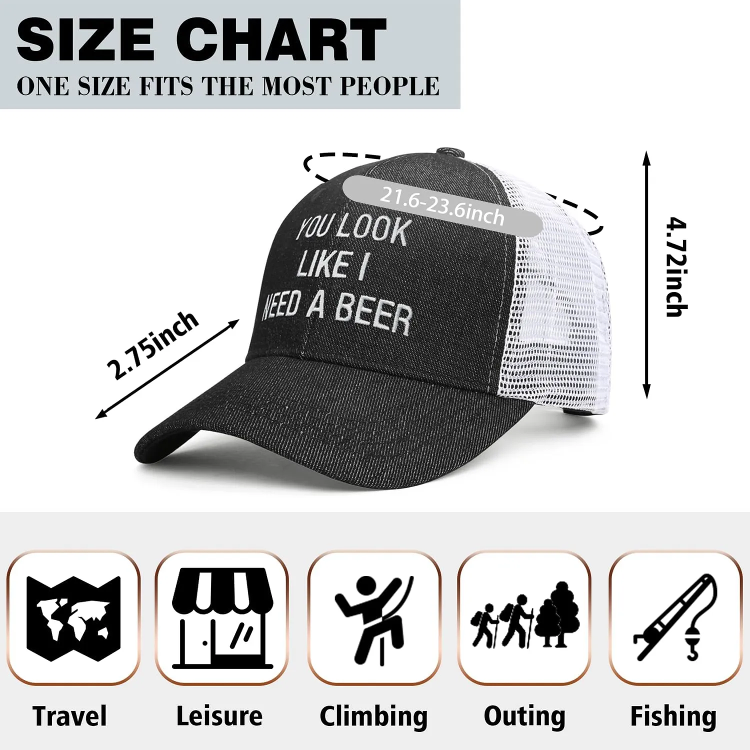 You Look Like I Need A Beer Hat Embroidered for Men Women