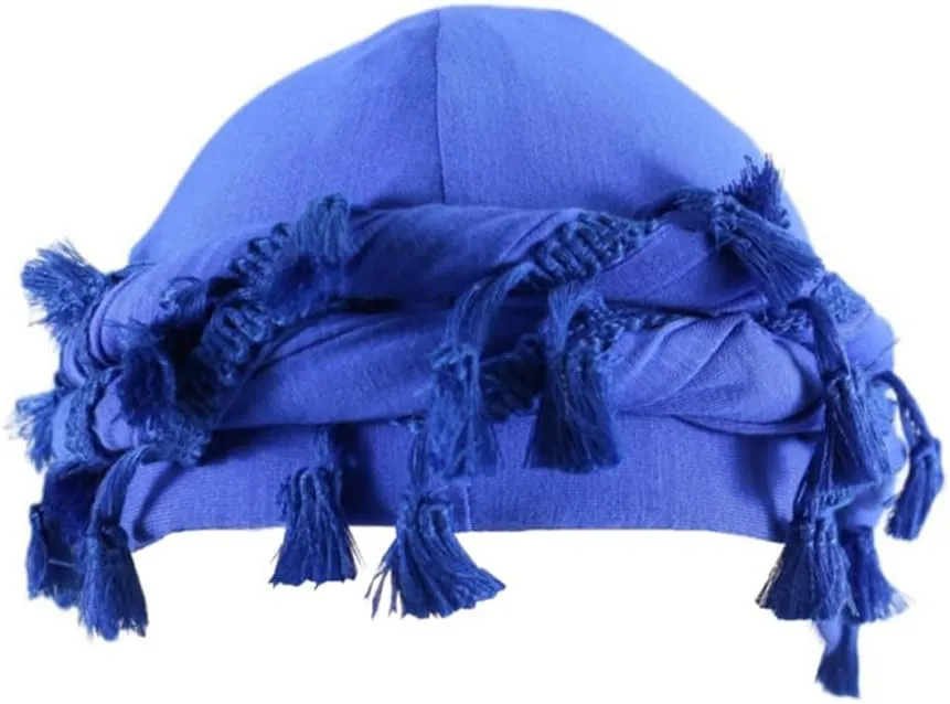 YuMENo Turban for Men Women Vintage Twist Durag Head Wraps Satin Lined Halo Turban with Tassel Waves Braids