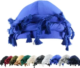 YuMENo Turban for Men Women Vintage Twist Durag Head Wraps Satin Lined Halo Turban with Tassel Waves Braids